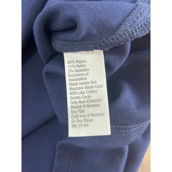 Crown and Ivy Sleeveless Shift Dress Womens S Navy V-Neck Stetch Coastal Core - Picture 6 of 7